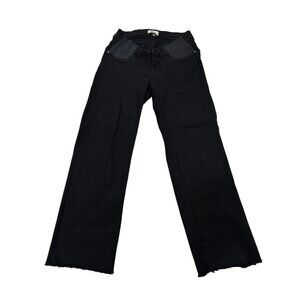 DL1961 Patti Straight Maternity Vintage Jeans Size 27 Black Peached Raw Denim